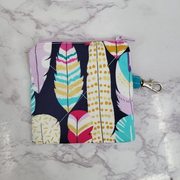 Handmade Colorful Feather Print Wallet Money Organizer Savings Set - Picture 12 of 15